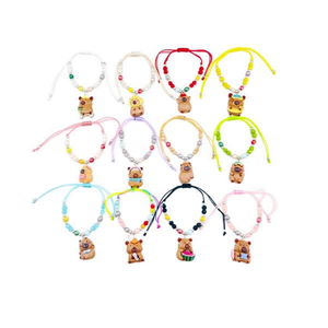 Bracelet Perlé Capibala Tendance avec Breloque Animal en Résine, Bijou Unisexe Idéal pour Cadeau - Product Image 1
