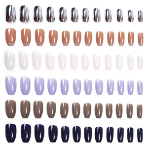 24 faux ongles cercueil français pré-peints en ABS, prêts à poser, à pression rapide, réutilisables, durables, couvrance totale - Product Image 3