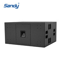Enceinte de scène professionnelle étanche Sandy B5 en bois avec double subwoofer amplifié de 18 pouces