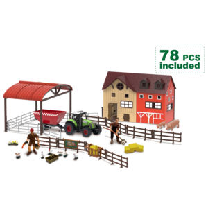 Juego de simulación de alta simulación modelo en miniatura DIY plástico 63 Uds Casa de granja juguete con figuras de animales personajes valla de granjeros - Product Image 6