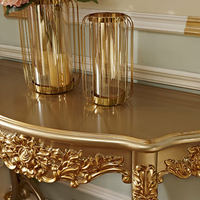 Table console mobile en bois de pin couleur champagne, style néo-classique européen, pour la décoration d'entrée et de couloir d'hôtel