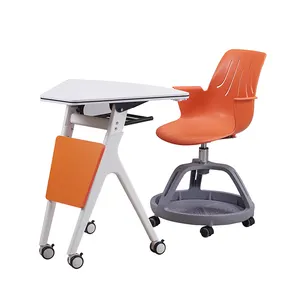 塑料课桌椅办公写字板平板学校椅子训练室教室儿童学生学校家具光盘椅