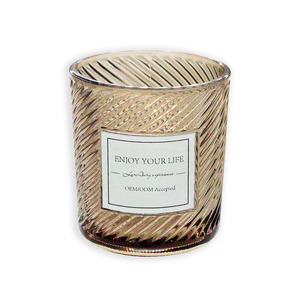 Frasco de Vidrio para Velas Vacío LANGXU Azul y Mabe, Personalizado, con Relieve, 7oz 11oz 15oz, con Tapas, Superficie Azul con Relieve Curvo - Product Image 2