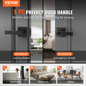 <span class=keywords><strong>1</strong></span> poignée de porte intérieure carrée noire mate avec levier de confidentialité pour chambre et salle de bain résidentielles - Product Image 5