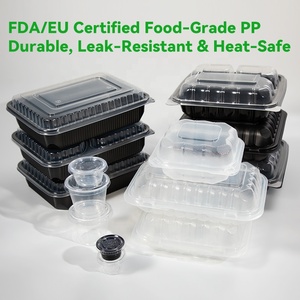 Boîtes alimentaires YANGRUI à fond texturé, 3 compartiments, contenants pour repas, boîtes à emporter durables pour restaurant - Product Image 6