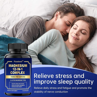 Complément alimentaire en capsules de magnésium glycinate et citrate complexe 12-en-1 avancé 700 mg, végétalien, marque privée, pour le sommeil et le soutien anti-stress