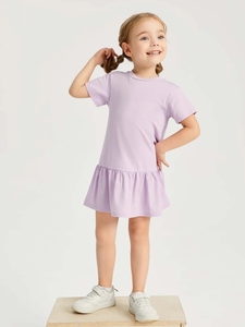 Robe d'été pour enfants, style court, design vif, joyeux, mignon, élégant, en coton, avec imprimé, pour sortir - Product Image 2