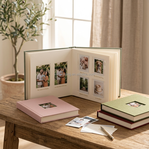 Album <span class=keywords><strong>photo</strong></span> Instax Mini à couverture rigide avec fenêtre avant découpée, compatible Fuji Instax Mini Polaroid, <span class=keywords><strong>texte</strong></span> personnalisé en feuille métallisée, <span class=keywords><strong>livre</strong></span> de souvenirs à ouverture à plat - Product Image 1