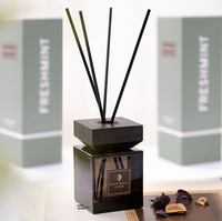 Faible quantité minimale de commande pas cher 100 200 ml grand vide noir bouteille en verre arôme coréenne droite roseau diffuseur en verre bouteilles pour la maison