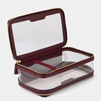MH Factory OEM Logo Transparente Tragbare Reise-Kosmetiktasche mit Reißverschluss, Große Kapazität, TSA-zugelassen, PVC-Material