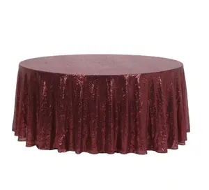 SQN#wine 132" round table cloth burgundy dress red wine