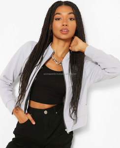 Blouson Bomber Uni pour Femme 2020 – Parka Ajustée Tendance pour l'Automne et l'Hiver avec Fermeture Éclair, Poches et Rembourrage en Polyester Épaisseur Standard - Product Image 3
