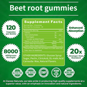 OEM/ODM Gommes à la racine de betterave, suppléments nutritionnels de soutien énergétique sain pour le cœur - Product Image 6