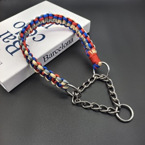 Dickes Handgefertigtes Geflochtenes Hundehalsband für Mittelgroße bis Große Hunde 34-44cm Farbenfrohes Design Saisonale Nutzung Anpassbares Haustierhalsband - Product Image 6