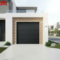 Porte de garage sectionnelle coulissante latérale moderne en aluminium blanc isolé, porte intelligente pour passage en angle, idéale pour l'élégance des villas de luxe