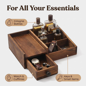Boîte à parfum en bois à 6 compartiments réglables pour <span class=keywords><strong>homme</strong></span> et femme, boîte de présentation de luxe en bois pour parfum - Product Image 3