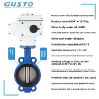 Katup Kupu-Kupu Flens Ganda Elektrik D971X-16Q Segel Lunak Karet Tahan Aus Baja Tahan Karat Anti Ledakan DN100