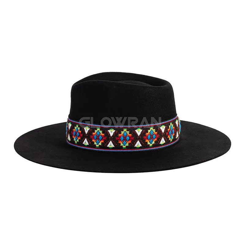 قبعات فيدورا بطراز عتيق ذات حافة واسعة ذات جودة عالية للجنسين بسعر الجملة للرجال مع عصابة قبعة واسعة
