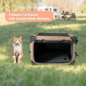 4 Door Portable Folding Pet Carrier <b>Dog</b> <b>Soft</b> <b>Crate</b> Strong Steel Frame Travel Collapsible Cat <b>Dog</b> <b>Crate</b> - Product Image 6