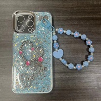 Coque de téléphone Love Design Bling en TPU avec chaîne pour iPhone 18 17 16 15 14 13, coque arrière girly pour TECNO Spark50 Camon50 Spark Go 3 Pova 7