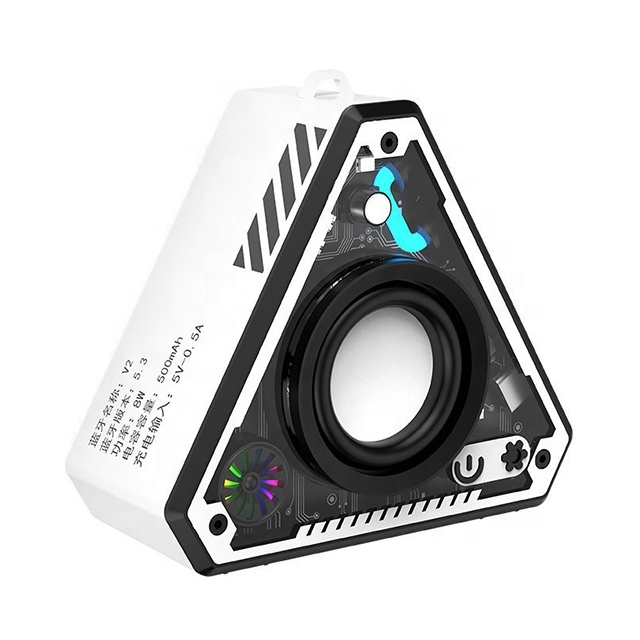 V2 New Mecha Style Mini for RGB LED Wireless Stereo Subwoofer Outdoor Portable Speaker