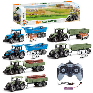 <span class=keywords><strong>Tracteur</strong></span> agricole RC avec remorque et animaux de ferme, véhicule agricole télécommandé 2.4G, ensemble de jeu - Product Image 1