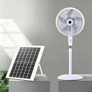 Ventilateur solaire 16 pouces 25W avec batterie lithium 10000mAh, panneau solaire mono 12W, commande manuelle à 3 vitesses, ventilateur sur pied d'urgence avec USB - Product Image 1