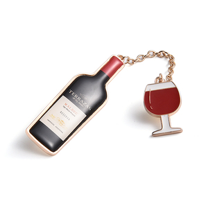 Bottiglia di vino rosso bicchiere Bar Club pubblicità Pin barista bottone in metallo distintivo - Product Image 2