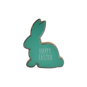 Wholesale Easter Wooden Rustic Sitting Bunny Decoration Made Of Wood Decoration Pieces Craft Ornament