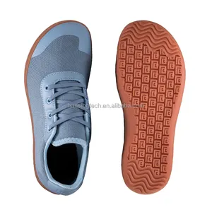 Mới thiết kế hơi thở lưới rộng chân tối giản chân trần Sneakers người đàn ông của mềm duy nhất căn hộ rộng ngón chân thể dục thể thao đi bộ Giày