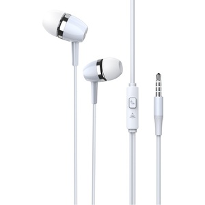 Écouteurs intra-auriculaires avec microphone, prise audio 3,5 mm, blanc, câble de 1,2 m, écouteurs filaires pour la musique - Product Image 1