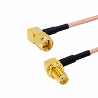 Adaptateur de câble pigtail SMA mâle coudé à 90 degrés vers connecteur femelle à écrou RG316 15cm/30cm/50cm/100cm pour modem sans fil WIFI