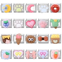 2025 Mode Schattige Cartoon Diy Rvs Base Hars Patch Italiaanse Charme Groothandel