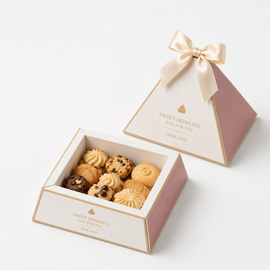 Custom Logo Pyramid Shaped Food Grade Art Paper Packaging Gift Box for ...