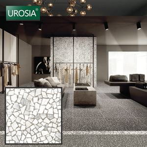 Carreaux de sol en porcelaine terrazzo à l'aspect pierre naturelle rustique, finition mate, antidérapants, pour intérieur et extérieur, aspect brisé, 600*600 - Product Image 3