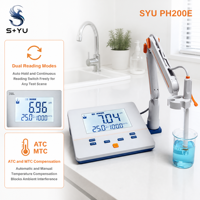 pH-mètre SYU PH200E à double lecture, fonction de maintien automatique, lecture continue, ATC, MTC, haute précision, testeur d'eau domestique et d'eau potable