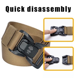 Ceinture tactique <span class=keywords><strong>à</strong></span> boucle en plastique pour hommes Ceinture élastique en nylon tissé Ceinture sport décontractée en tissu <span class=keywords><strong>à</strong></span> dégagement rapide - Product Image 3