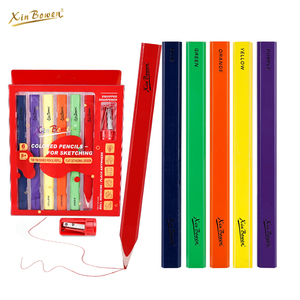 Xin Bowen Vật Liệu Nghệ Thuật 6 Màu Bút Chì + Bút Chì Mài Pet Hộp Không Độc Hại Bao Bì Bút Chì Bộ - Product Image 1