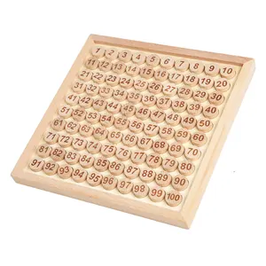 En bois Montessori 1-100 jeu numérique échecs addition soustraction tableau d'apprentissage bois de hêtre mathématiques Sudoku tableau d'apprentissage