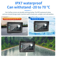 Pantalla Carplay inalámbrica universal Pantalla de 7 pulgadas para motocicletas Navegador GPS BT Impermeable Ce OEM Automotriz Android Auto