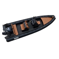 Blanc 25ft Sport RIB760 Hypalon Orca coque en aluminium gonflable RIB Boat