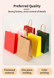 Bolsa de Papel Kraft Ecológica Biodegradable al por Mayor, Redonda, con Asas de Cuerda, Impresión Personalizada, para Panadería, Boutique, Empaque de Alimentos - Product Image 2