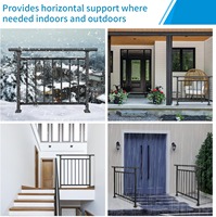 Kit de garde-corps de terrasse 72'' L x 36'' H en métal noir, connectable, finition thermolaquée pour balcon, escalier, villa - Design moderne, résistant aux intempéries