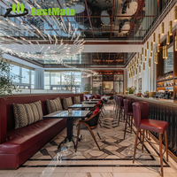 Ensemble de chaises de salle à manger modernes pour hôtel et restaurant, structure en bois massif, rembourrage haut de gamme, OEM ODM, rondes, 2 places