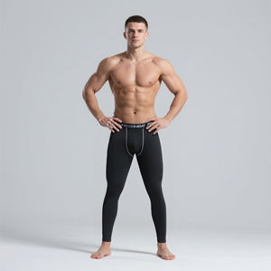 Produit en stock Logo personnalisé Leggings de course pour hommes Pantalon moulant et ajusté pour hommes musclés pour la course à pied Jogging Cyclisme - Product Image 4