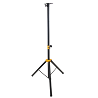 Support de sol pour enceinte en métal noir réglable en hauteur de 90 cm à 180 cm avec plateau