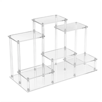 Présentoirs de bureau en acrylique transparent à plusieurs niveaux personnalisés pour figurines, poupées, parfums, cosmétiques et cigarettes