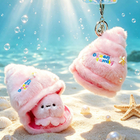 En gros Porte-clés en peluche 2-en-1 thème Océan (Cochon d'Inde, Coquillage, Requin, Phoque, Poulpe) style Macaron, Breloque de sac, OEM, Cadeau de fêtes