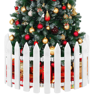 Adorno Navideño de Madera para Cercas de Jardín con Piñas y Escena de Árbol de Navidad, 100 cm - Product Image 1