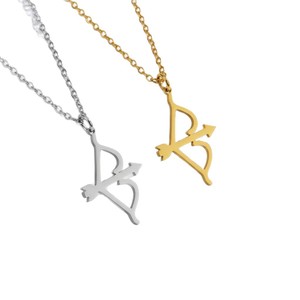 Ensemble de colliers pendentifs Flèche de Cupidon en acier inoxydable, design géométrique, bijoux à porter au quotidien, cadeau - Product Image 5